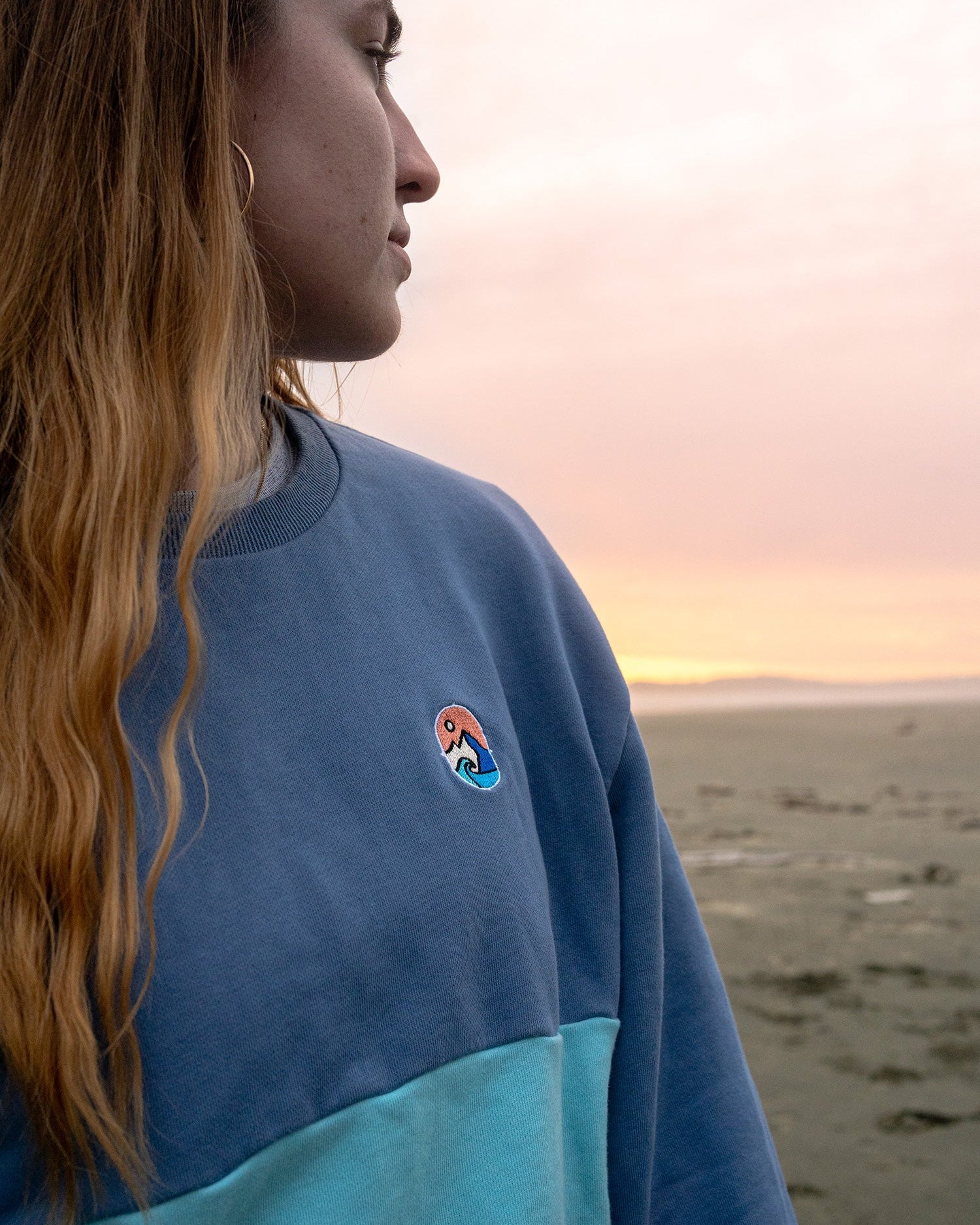 Blue Wave Crew Sweatshirt - Pure Madness Apparel